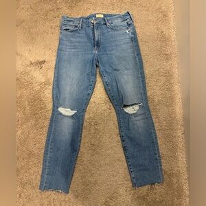 Mother Jeans The Looker Ankle Fray Not Cut & Pasted Size 30